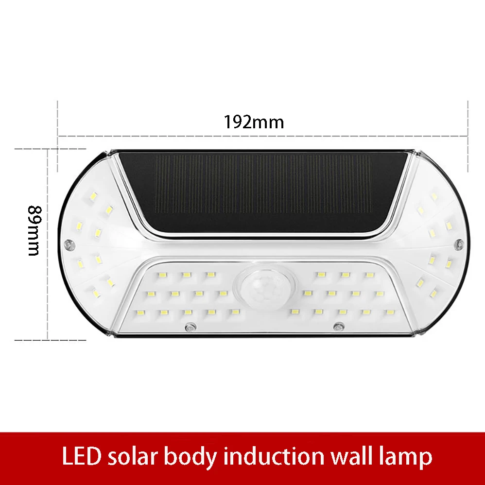 Lámpara LED Solar de pared para exteriores, luz de inducción del cuerpo humano, batería de litio de 3,7 V, 1200mA, IP65, resistente al agua, estilo minimalista moderno