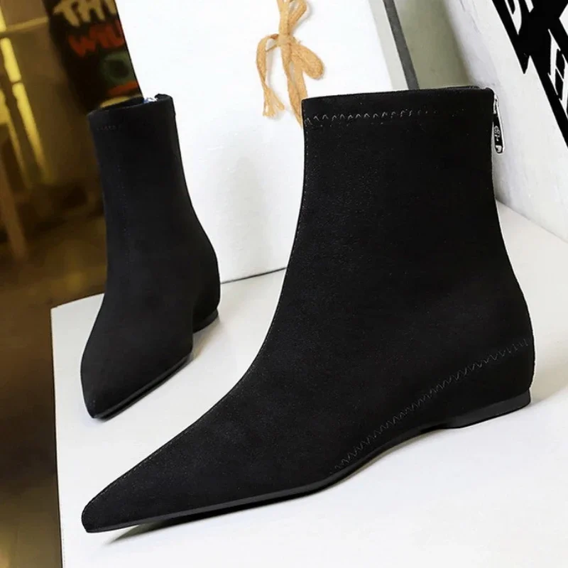 Sexy Pointed Toe Women High Heels Shoes Fashion Wedges Ankle Boots 2025 Trend New Party Dress Elegant Hot Sale Zapatos De Mujer