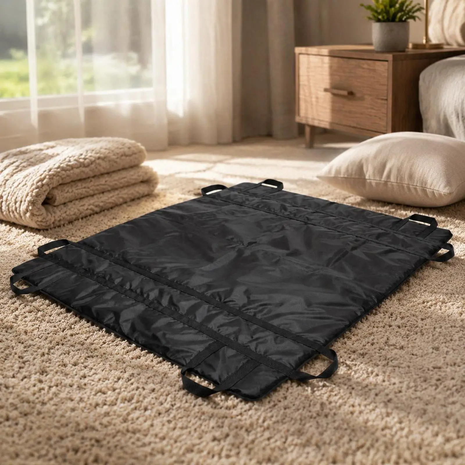 Elderly Bed Transfer Belt Patient Turning Assist Aid with Handles for Caregiver Bed Repositioning Support Oxford Cloth Mobility
