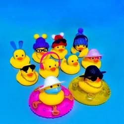 Car Decor Bath Duck Mini Rubber Ducks Accessories Outfit Rubber Ducky Duck Bath Toy Bathtub Toys for Kids Birthday Party Favor