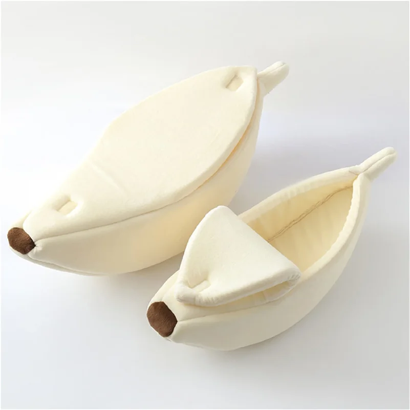 Banana Shaped Deep Sleep Pet Nest Warm Winter Cat Bed Indoor Soft Small Dog Cat Sleeping House Furniture view 5