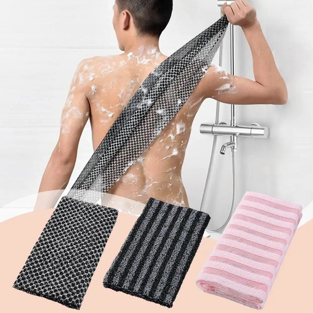 Toalla de baño de doble cara de doble uso para mujeres y hombres, toalla para frotar arena fina para el hogar, kit de baño completamente limpio E3E0, 1 Uds.