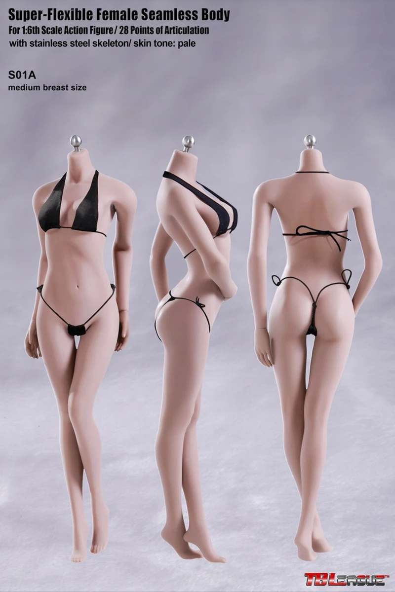 TBLeague-figura de acción sin costuras para mujer, modelo de cuerpo femenino, S01A, S04B, S07C, S10D, Color pálido, 1/6