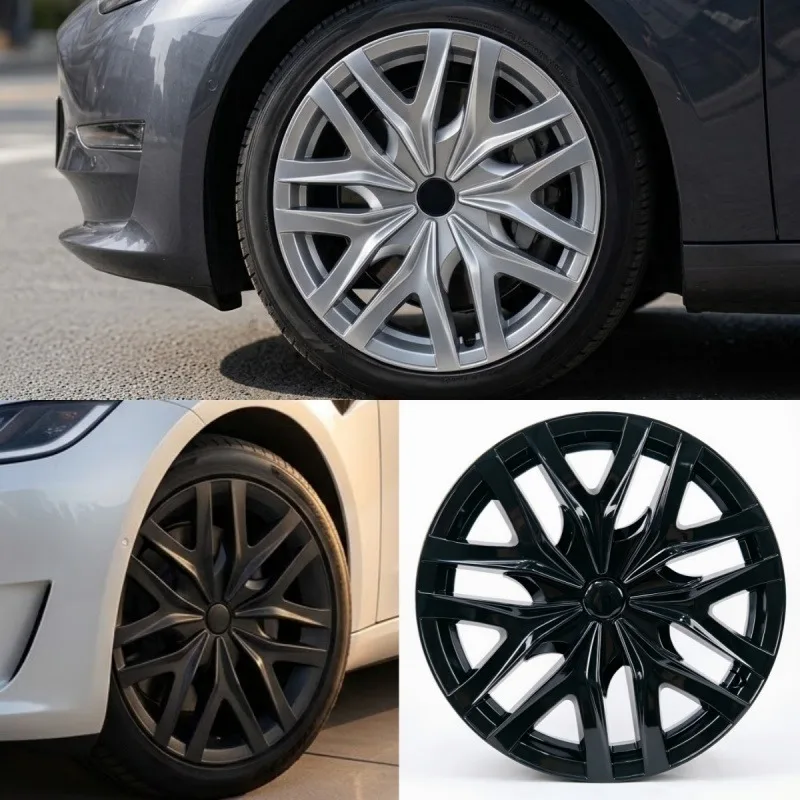 4Pcs 18 Inch Aero Y-Spoke Wheel Covers For Tesla Model 3 Highland 2024-2027 Anti-Scratch Rim Protectors Car Hubcaps Hub Cap Trim