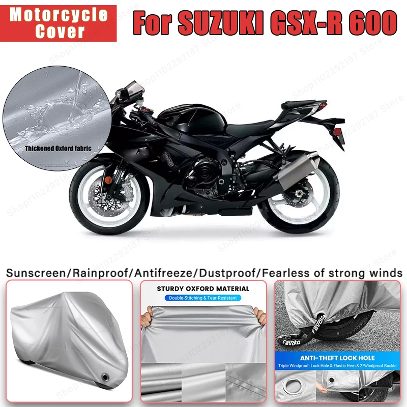 

For SUZUKI GSX-R 600 Ear Motorcycle Cover - Outdoor Full Body Protection, Waterproof Dustproof Heat-Resistant Moto Accessory