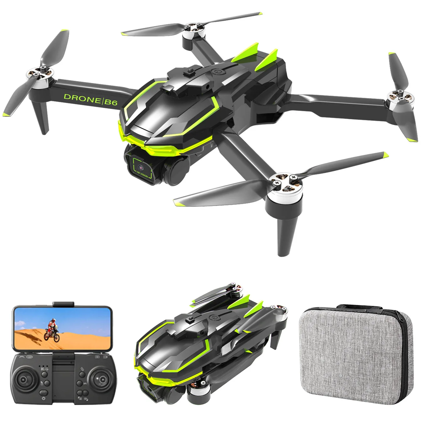 480P B6 telecomando 480P drone z908 pro 2.4G flusso ottico GPS pieghevole senza spazzole con doppia lente WIFI giocattoli per bambini