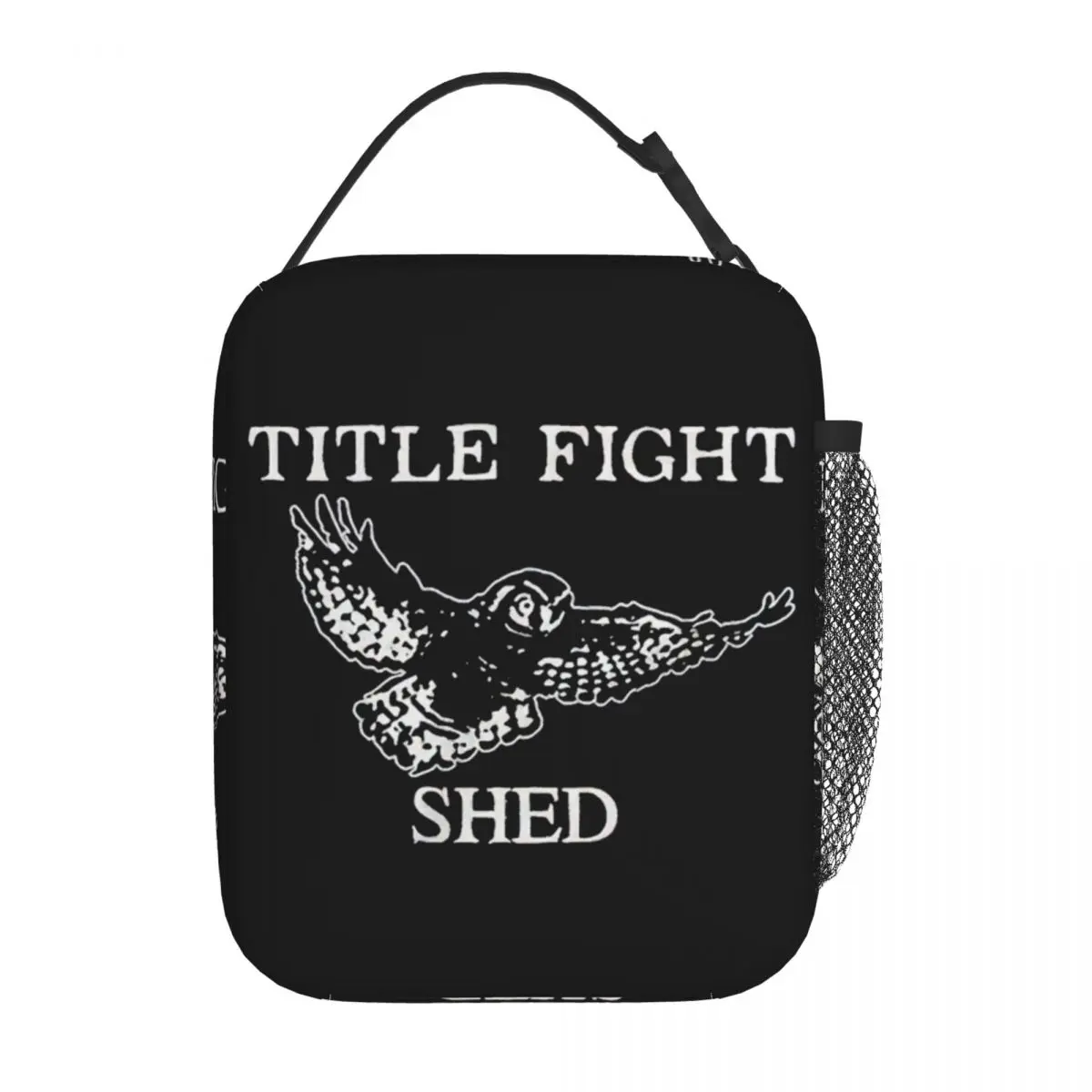 Title Fight Shed Owl Insulated Lunch Bag Floral Green Food Bag Portable Thermal Cooler Lunch Boxes For Travel