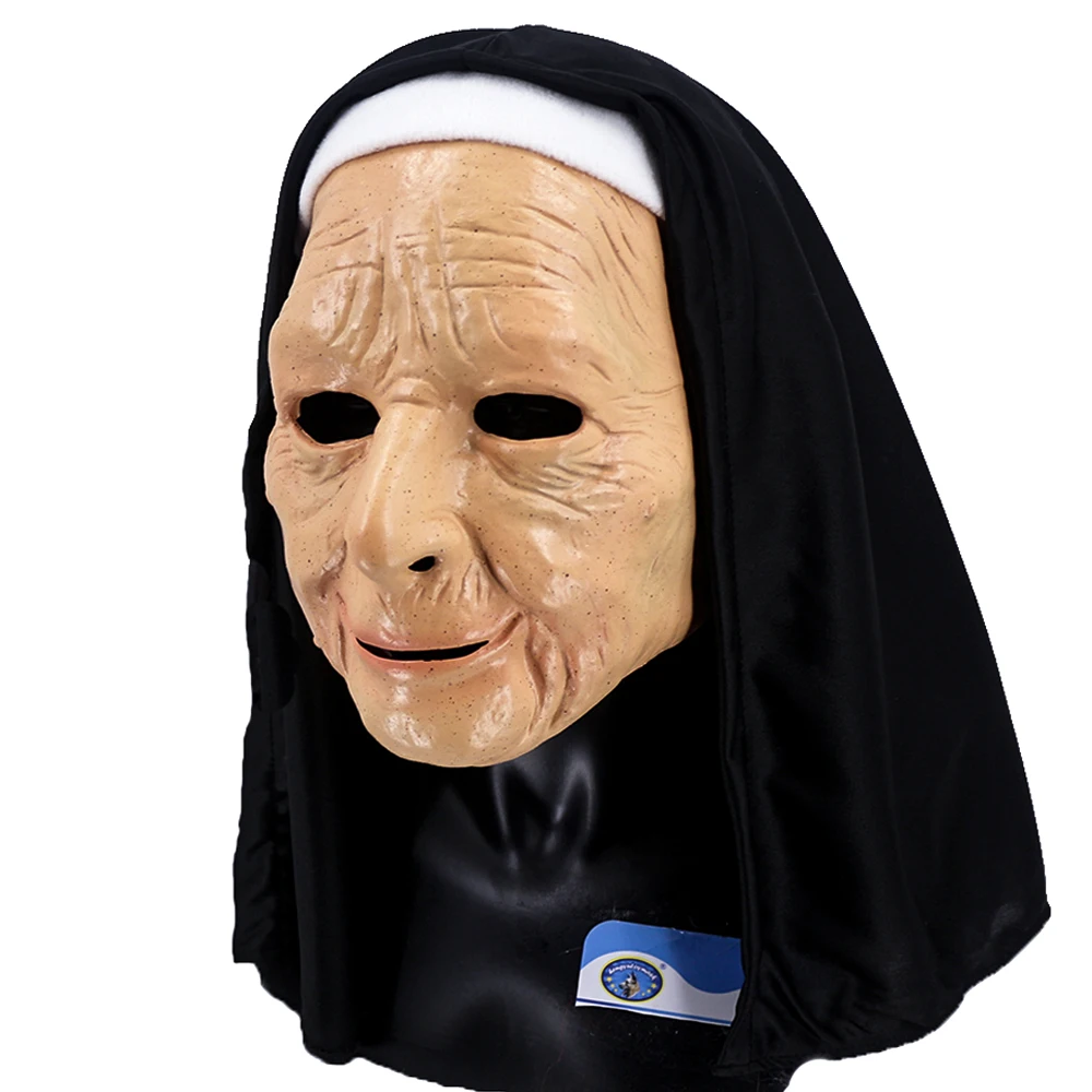 Halloween Nun Mask Latex Masks Cosplay Face Masques With Headpiece Wholesale And dropshipping