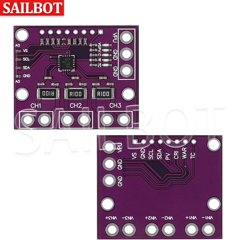 INA3221 Triple-Channel Module, High-Side Measurement, Shunt and Bus Voltage Monitor with I 2C- and SMBUS-Compatible Interface I