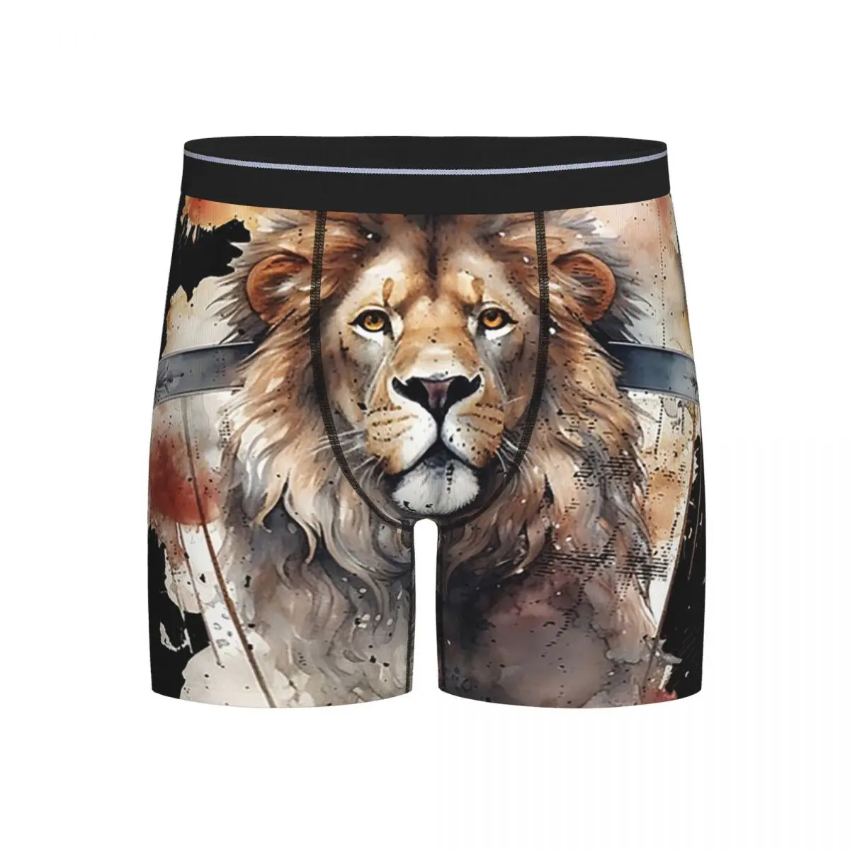 

Long Boxer Underpants Shorts Lion Of Judah Jesus Cross Christian Faith Panties Men Ventilate Underwear for Homme Man Gifts