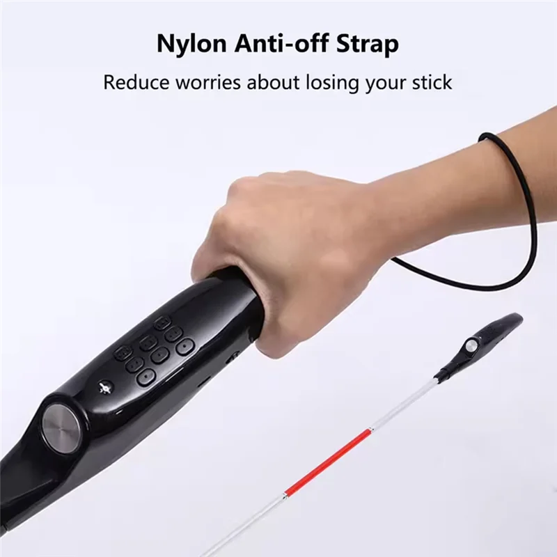 A02F-Voice-Based Obstacle Avoidance Folding Guide Cane With Red Reflective Body For Blind People–English Version