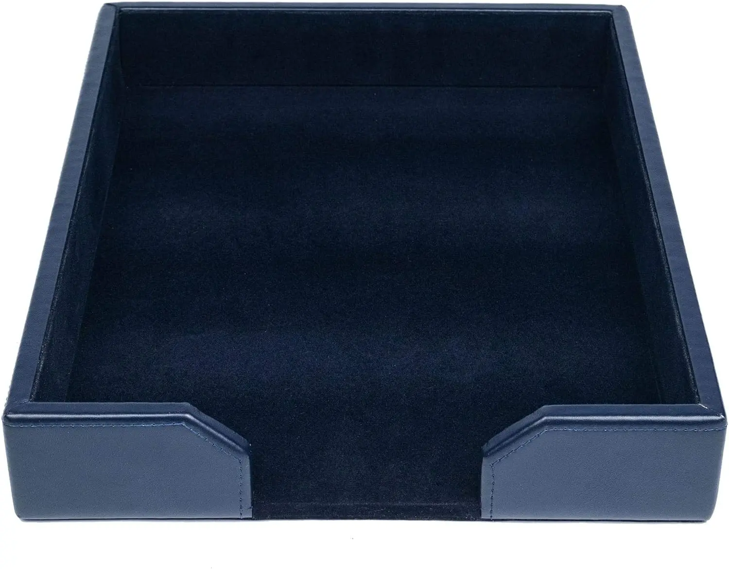 

Bonded Leather Desktop Letter Tray - Luxury Letter Holder & Paper Organizer for Desk - Office Organization & Executive D