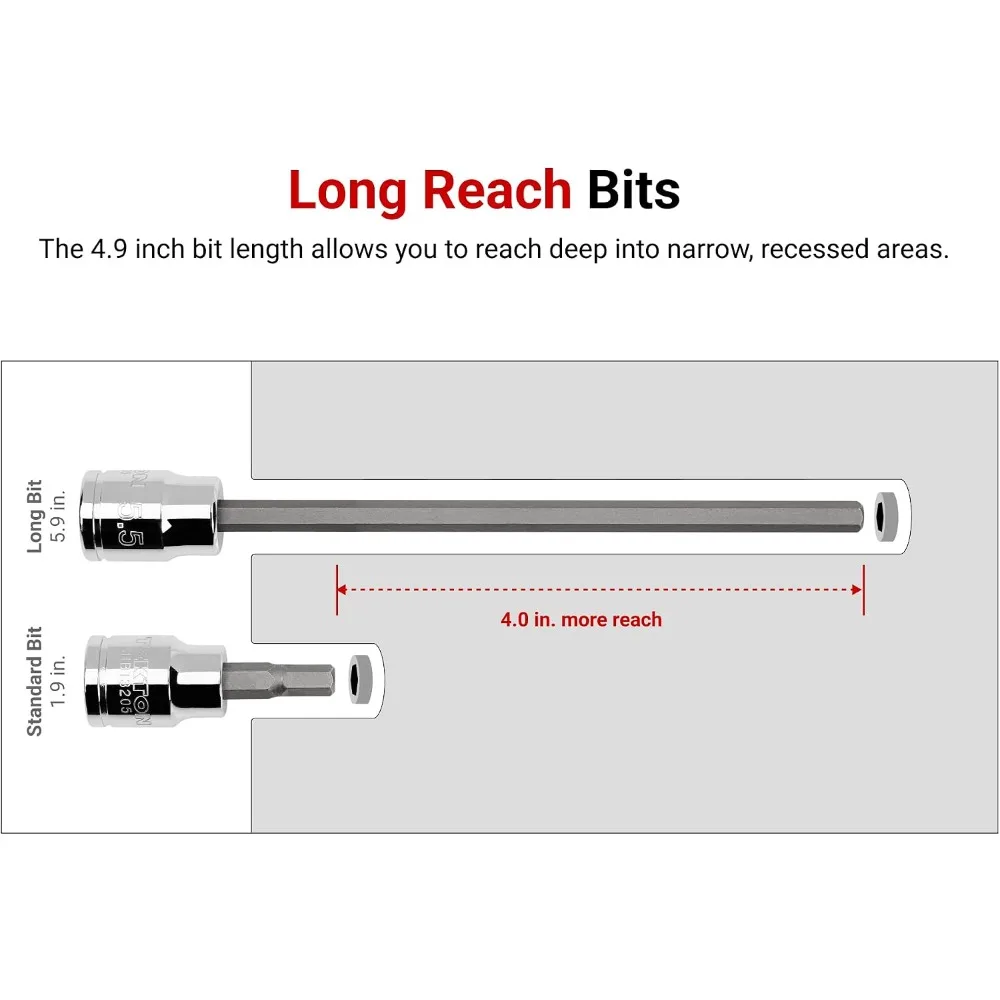 TEKTON Hex Bit Socket Set with Case, 38-Piece | SHB91316