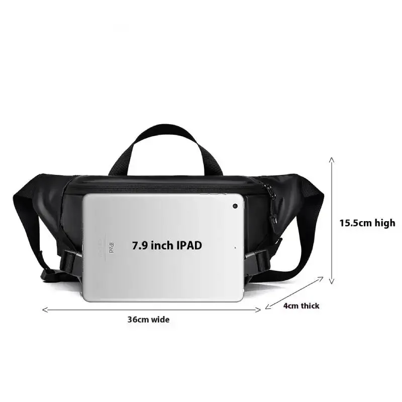 Men Multifunctional Chest Bag Solid Color New Messenger Bag Versatile Portable Shoulder Bag Large Capacity Crossbody Bag