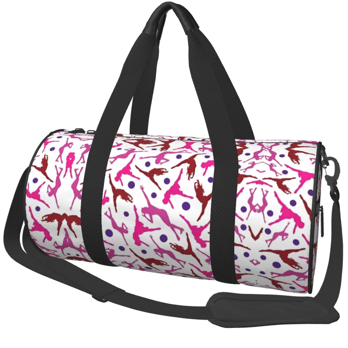Gym Bag Dancer Sports Bag with Shoes Gymnastics Print Couple Waterproof Custom Handbag Novelty Travel Fitness Bag