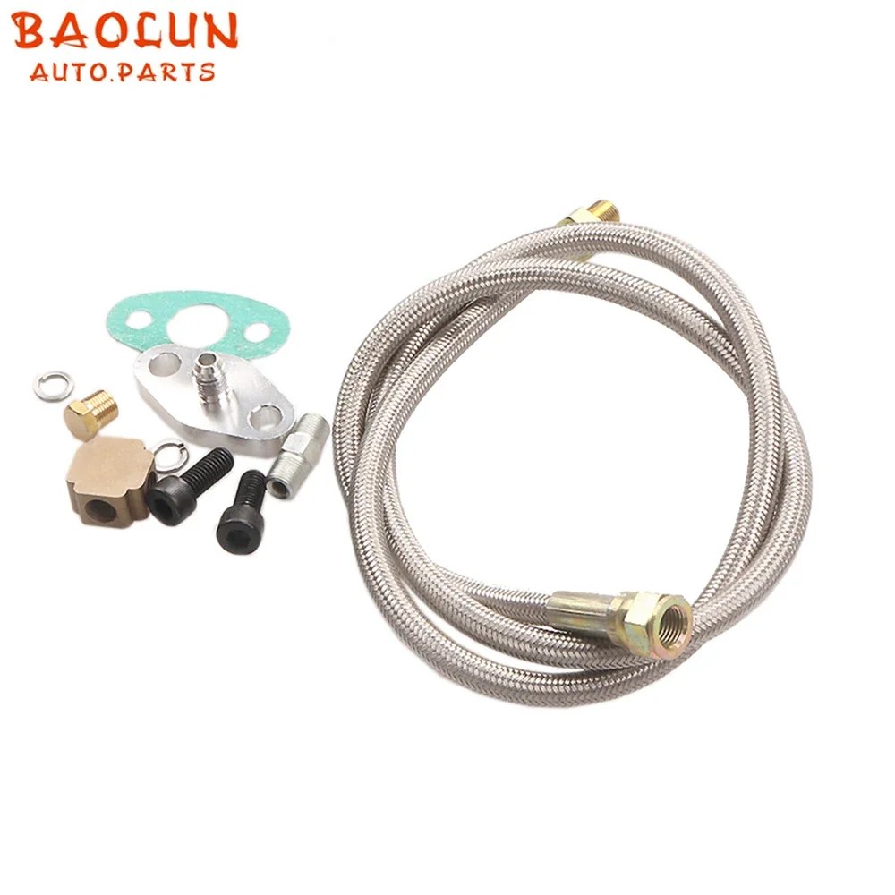 BAOLUN เทอร์โบชาร์จเจอร์ Turbo น้ํามันสาย Inlet ท่อฟีดสําหรับ T3 T4 T7 GT32 GT40 GT42 GT4294R GT4202R น้ํามันท่อระบายน้ําชุด