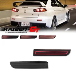 Red LED Rear Bumper Reflectors Tail/Brake Light Fog Light w/ Sequential Turn Signal For Mitsubishi Lancer Outlander Evolution X
