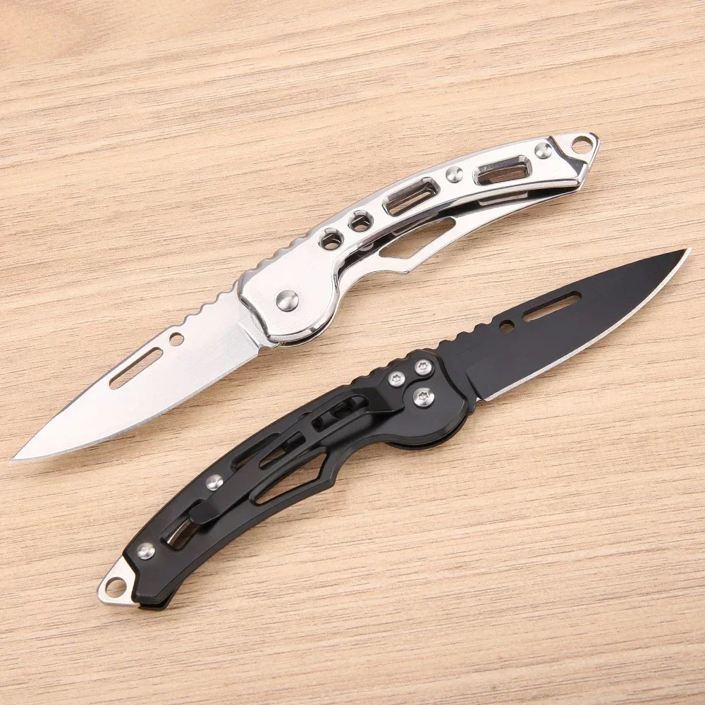 New Stainless Steel Keychain Folding Knife Outdoor Carrying Knife Mirror Sharp Pocket Knife Outdoor Tool