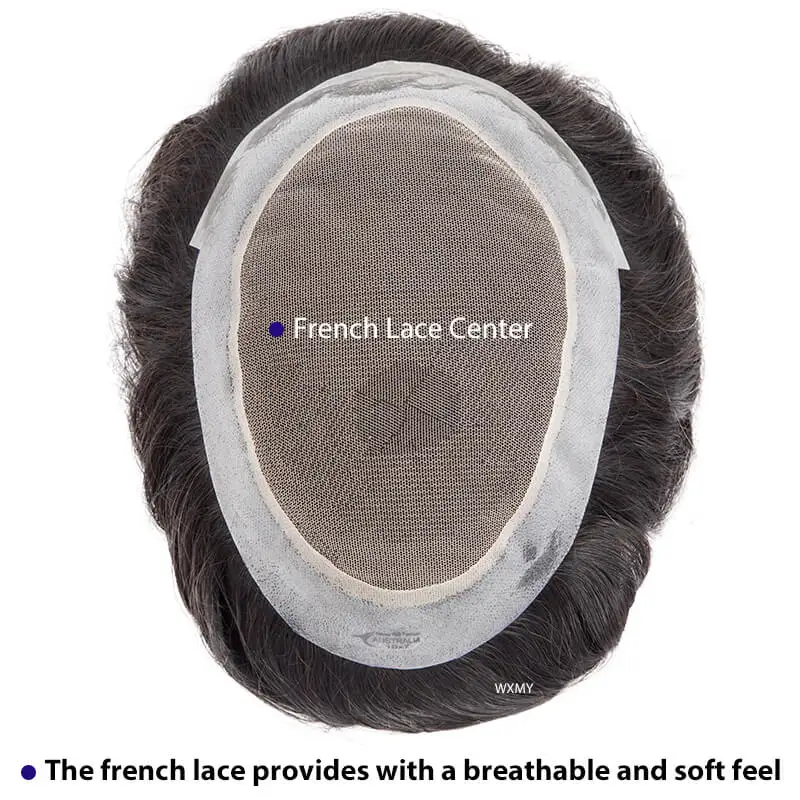 Toupee Men Australia Lace Pu Base Male Hair Prosthesis Remy Natural Human Hair Replacement System Men's Wigs Capillary Prothesis