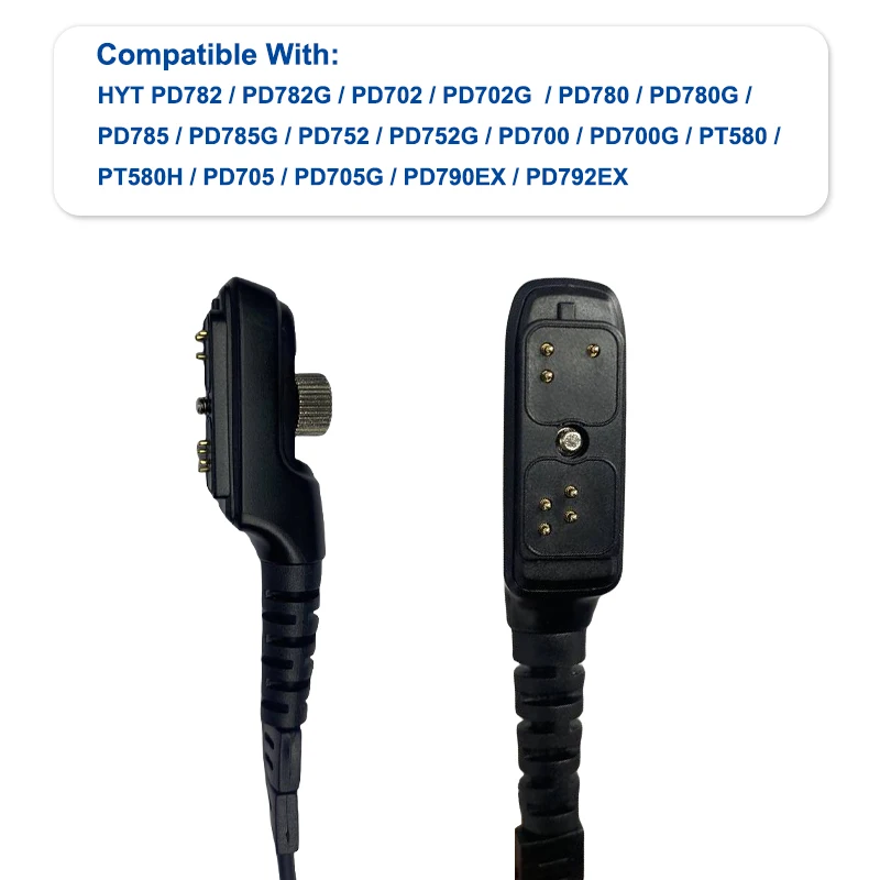 Walkie Talkie Headset Earpiece for HYT PD700 PD700G PD702 PD705G PD752 PD780 PD782 PD785 PD785G PT580H Two Way Radio Mic Big PTT