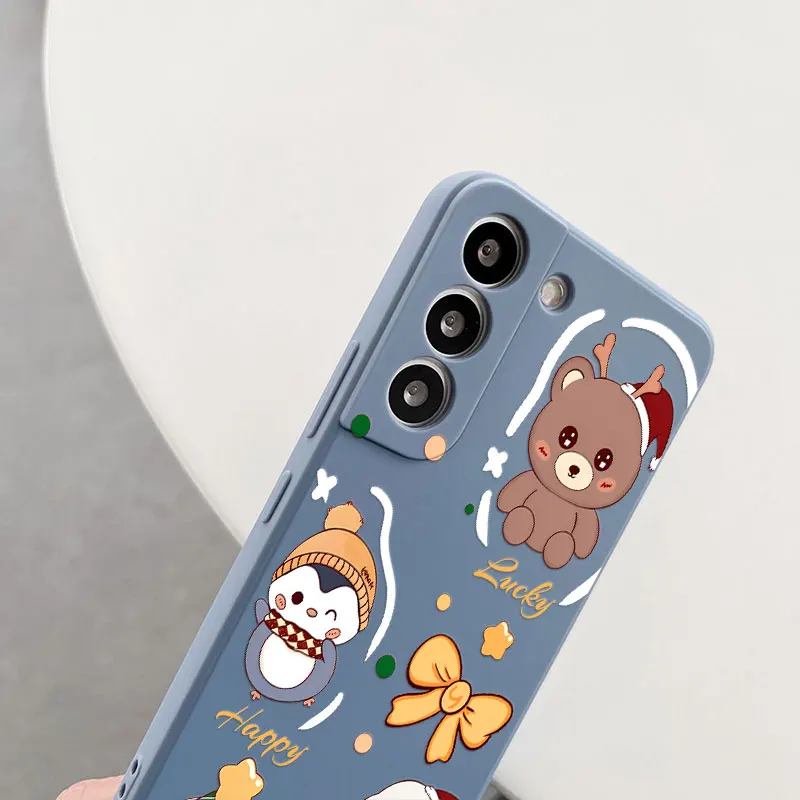 الكرتون ثلج الأيائل شجرة عيد الميلاد قضية الهاتف لسامسونج غالاكسي S25 S24 الترا S23 S22 زائد S21 S20 FE S25Ultra S25FE