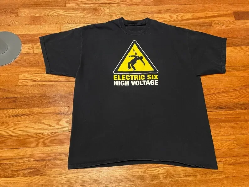 Early 00s Electric Six High Voltage vintage t shirt band tee gay bar 90s XXL 2XL tour bloodhound gang danger obscure