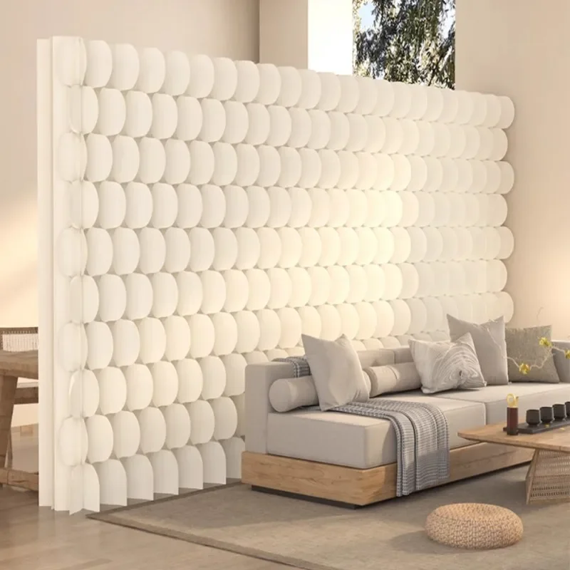 Customized Home Decor Fish Scales White Folding Organ Paper Wall Removable Screens & Room Dividers For Office Porch Partition