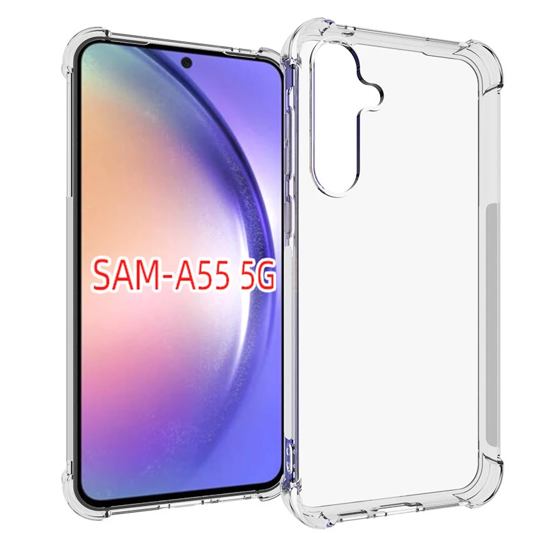 For Samsung Galaxy A55 5G A556E Case Air Cushion Shockproof Airbag Silicone Soft Back Cover Clear Case for Samsung A55 5G A556B