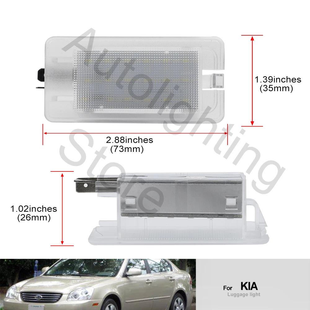 2Pcs LED Luggage Trunk Cargo Light for Kia Sportage forte optima rio For Hyundai Accent Elantra Equus Genesis Veloster Sonata
