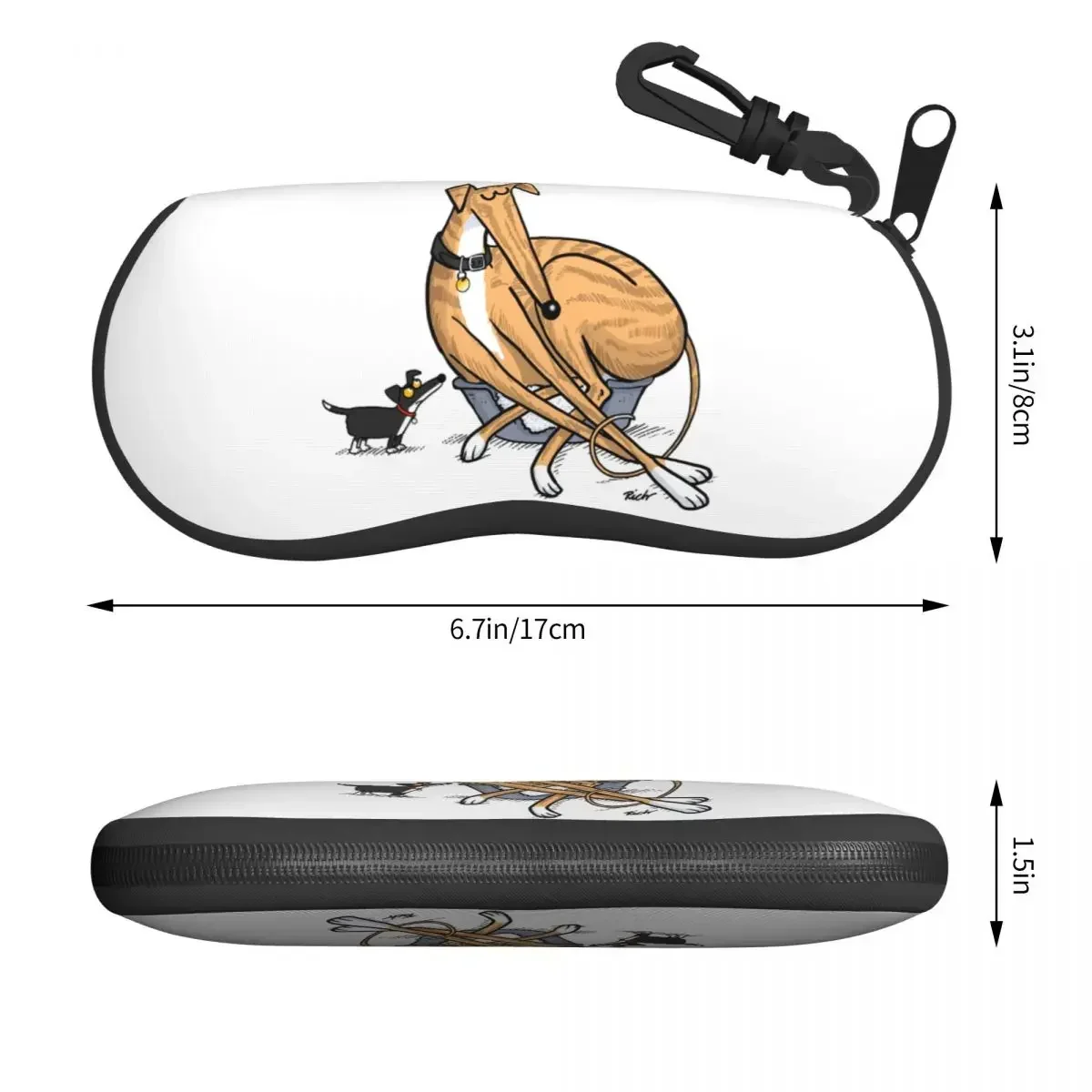 Custom Whippet Sihthound Dog Glasses Case Portable Greyhound Shell Eyeglasses Case Sunglasses Box