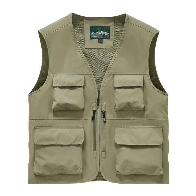 

New Summer Men Multi-pockets Fishing Vest Coats Outdoor Waterproof Sleeveless Jackets Men Breathable Quick-drying Waistcoats 6XL