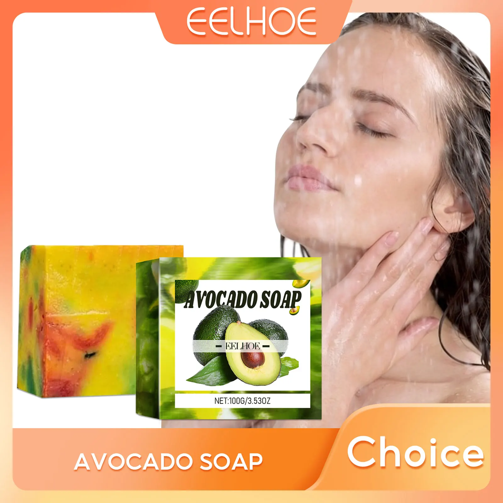 Avocado Soap Oil Control Remove Dirt Clean Skin Lightening Products Deep Moisturizing Body Wash Handmade Natural Soap Bars 100g