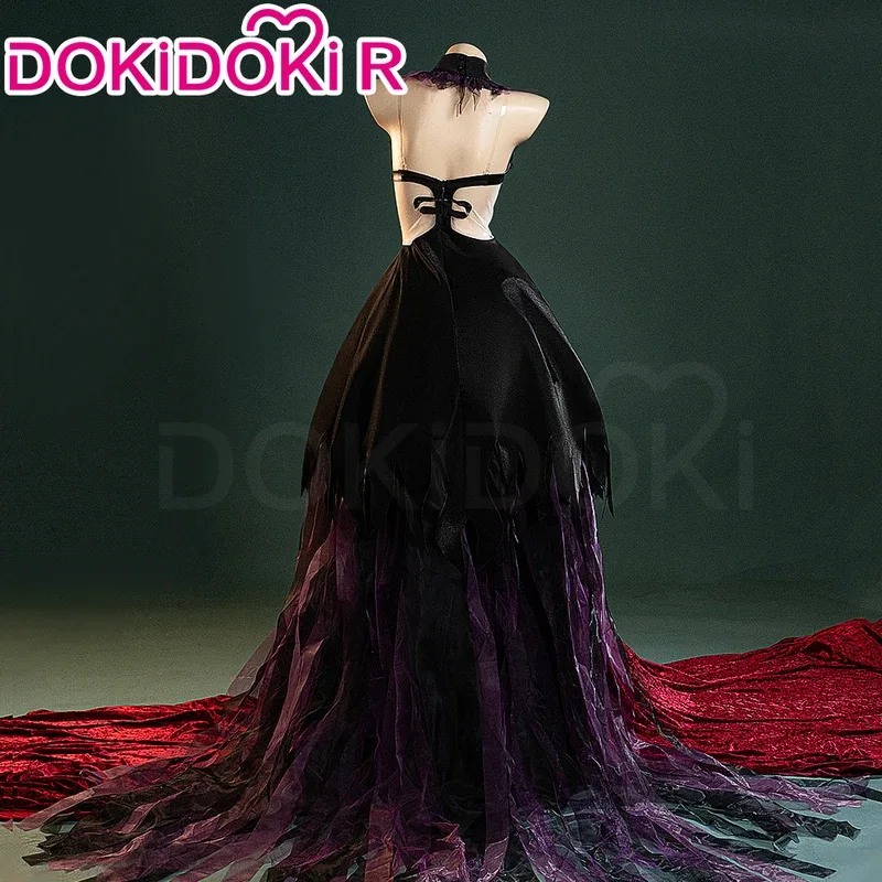 

LQIN STOCK Akemi Косплей Костюм Аниме【S-2XL】DokiDoki-R Женское Черное Фиолетовое Длинное Платье Akemi Косплей Плюс Размер
