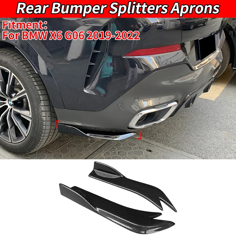 

For BMW X6 G06 2019-2022 Car Accessory Rear Bumper Splitters Aprons Trunk Lip Spoiler Canard Wing Diffuser Wrap Angle Protector