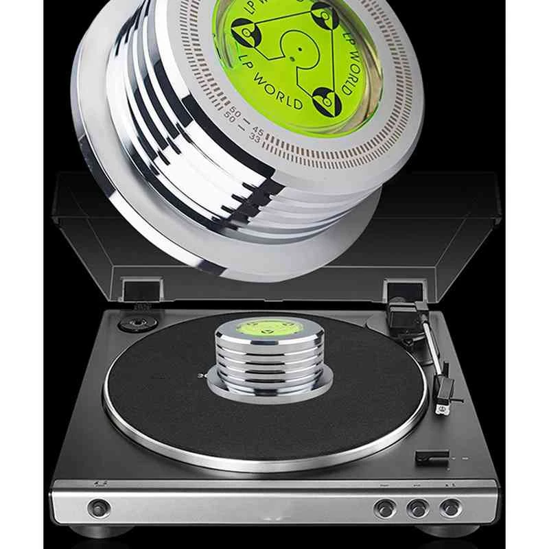 Universal Turntable Estabilizador para Vinyl Record Disc, alumínio Peso Clamp, Prata, 60Hz LP