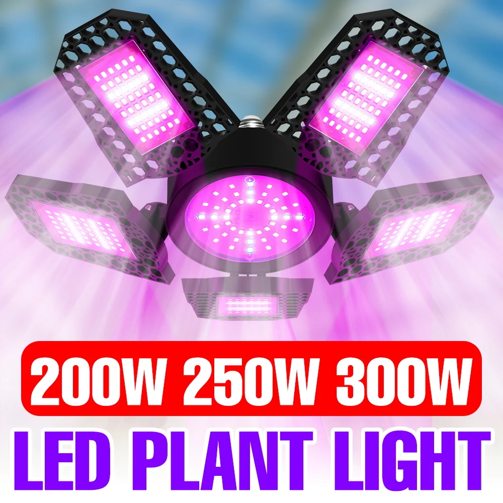 300W LED Grow Light Full Spectrum 100-277V Plant Cultivation Lamp E27 Indoor Hydroponics Greenhouse Vegs Flower Fill Lighting