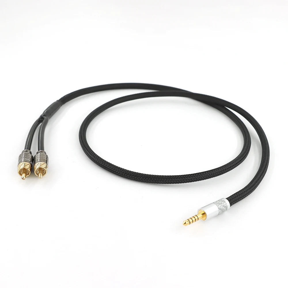 

Hifi audio 4.4mm to 2 RCA Upgraded Cable hi-end 4.4 balance audio extension interconnect cable