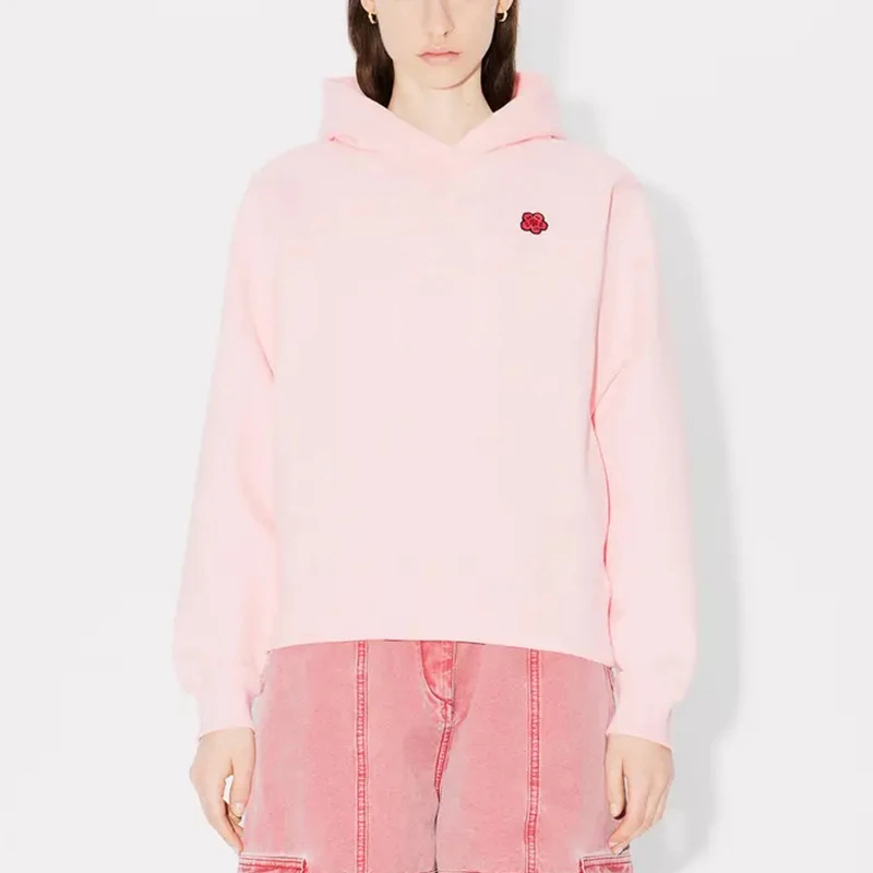 

European And American Fashion Women'S Long Sleeved Hooded Sweatshirt Autumn And Winter Boke Flower Sports Casual Loose Jacket