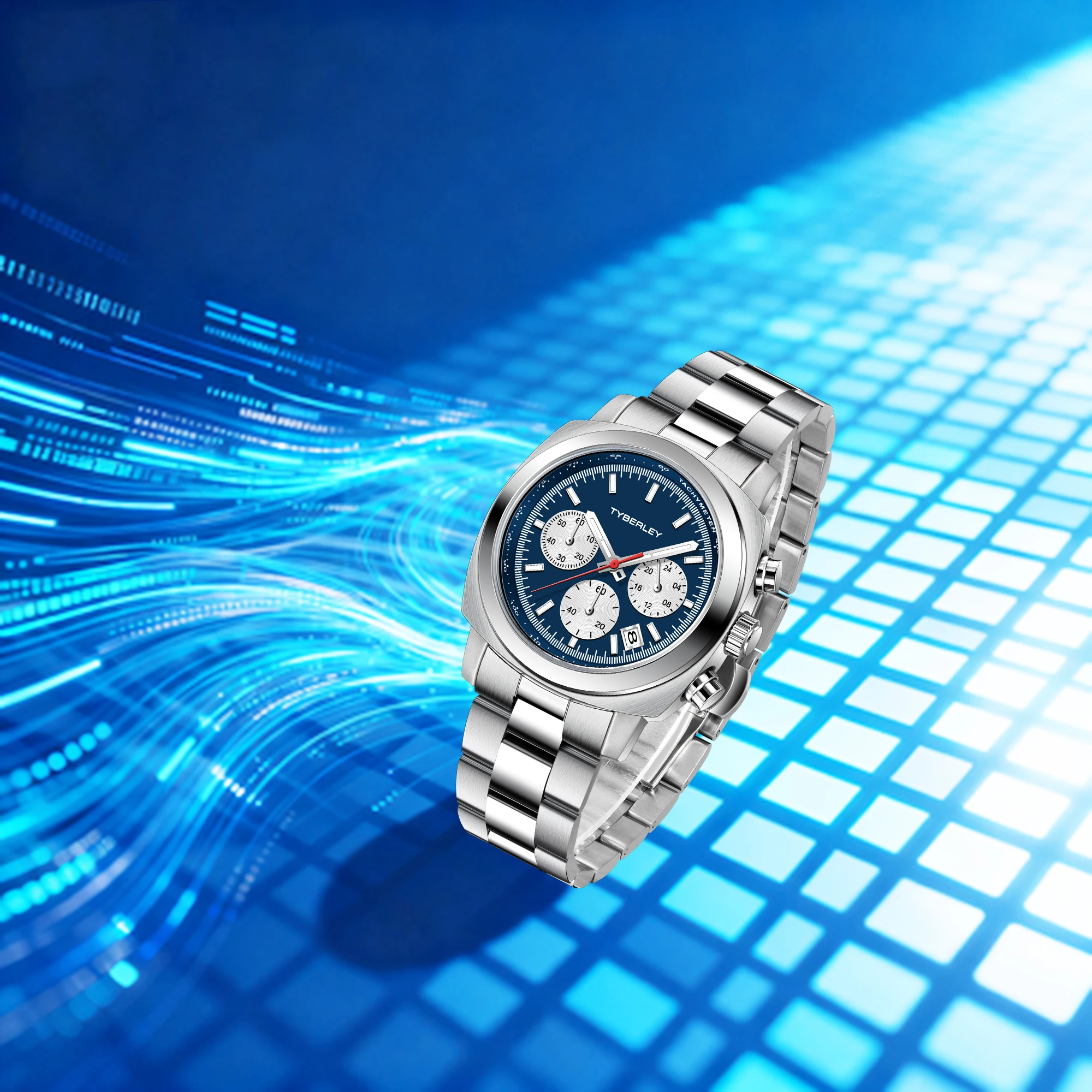 

TYBERLEY 2026 New Men's High-End Quartz Watch 42mm Low-Key Luxury Style Waterproof Calendar Speedometer Small Three-Pin Function