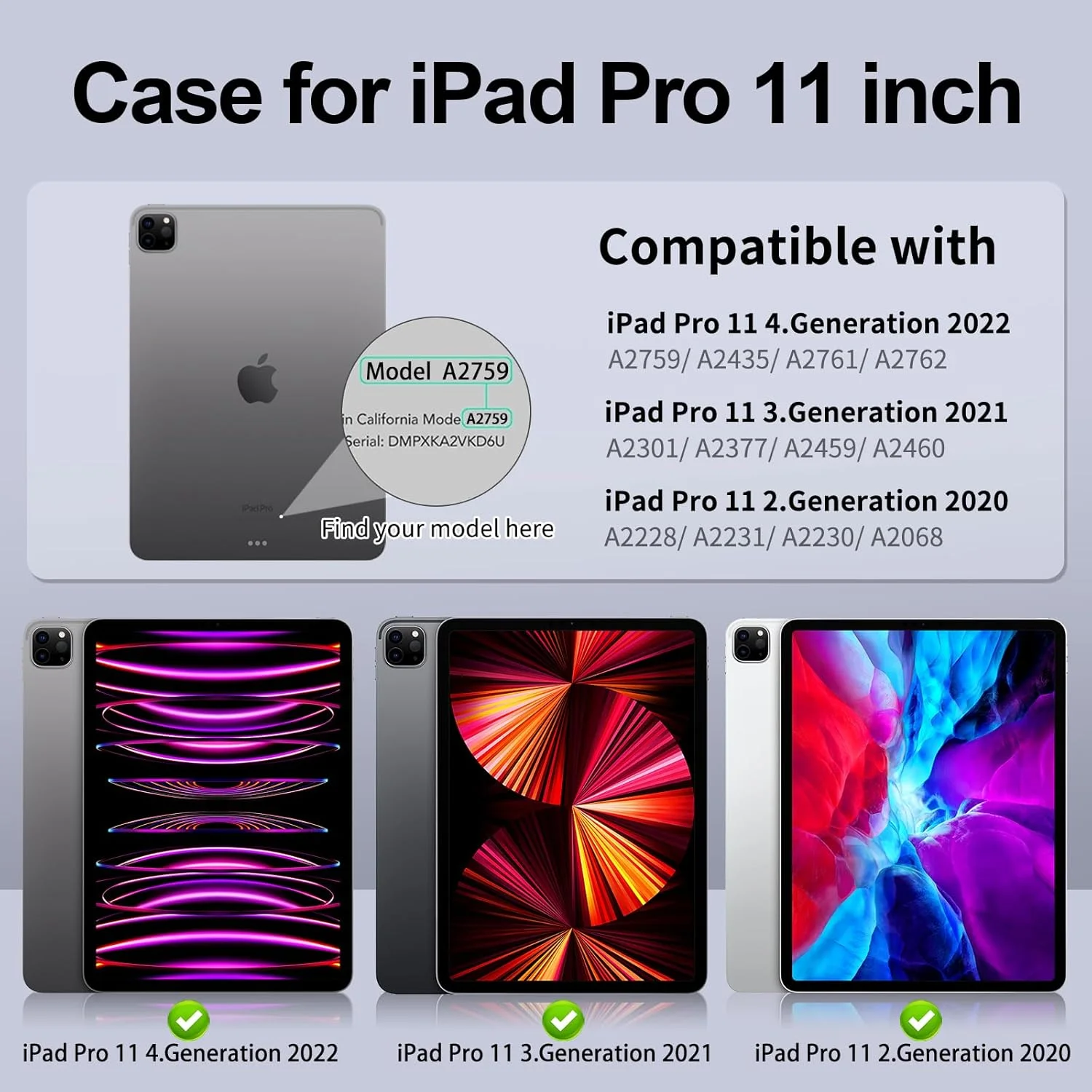 Clear Case for iPad Pro 11 Inch (2022/2021/2020/2018) Transparent Shockproof,Ultra Slim,Shock Absorbant,Flexible TPU Back Cover