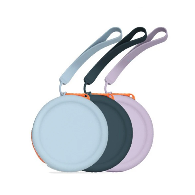 

Adult Kids Zipper Silicone Key Wallets Headphone Bag Mini Silicone Storage Key Bag Women Round Silicone Coin Purse Bag