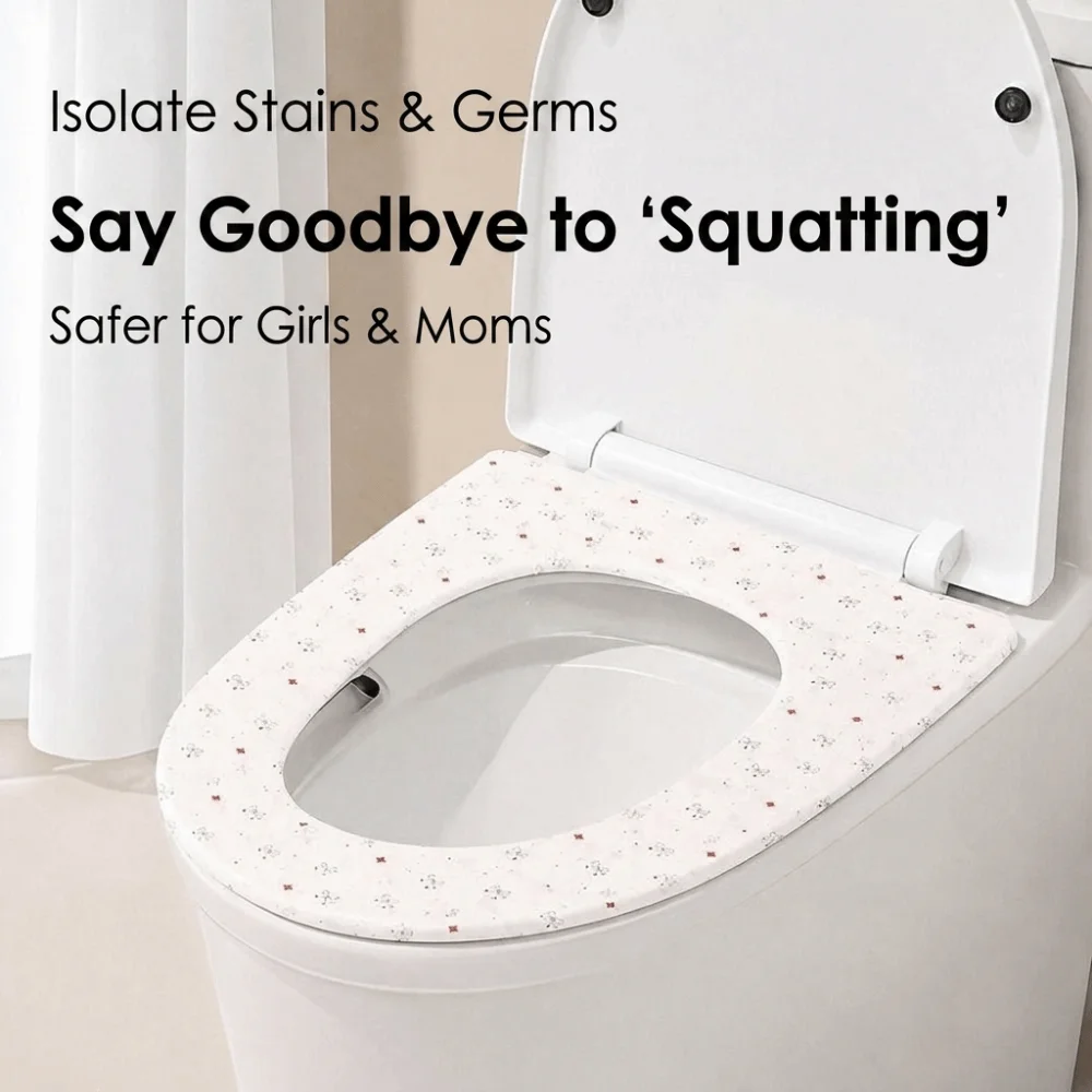 Waterproof Disposable Toilet Seat Covers Disposable Adhesive Hygienic Toilet Seat Covers Foldable Lightweight