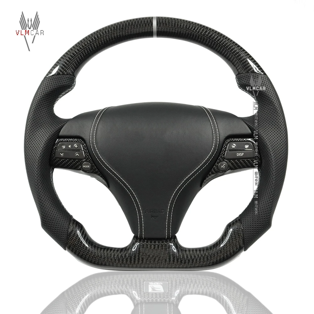 

Рулевое колесо из углеродного волокна для Lexus GS300 GS350 GS430 GS460 2005-2011 GS с кожаной ручкой в гоночном стиле, спортивный дизайн, прямая посадка