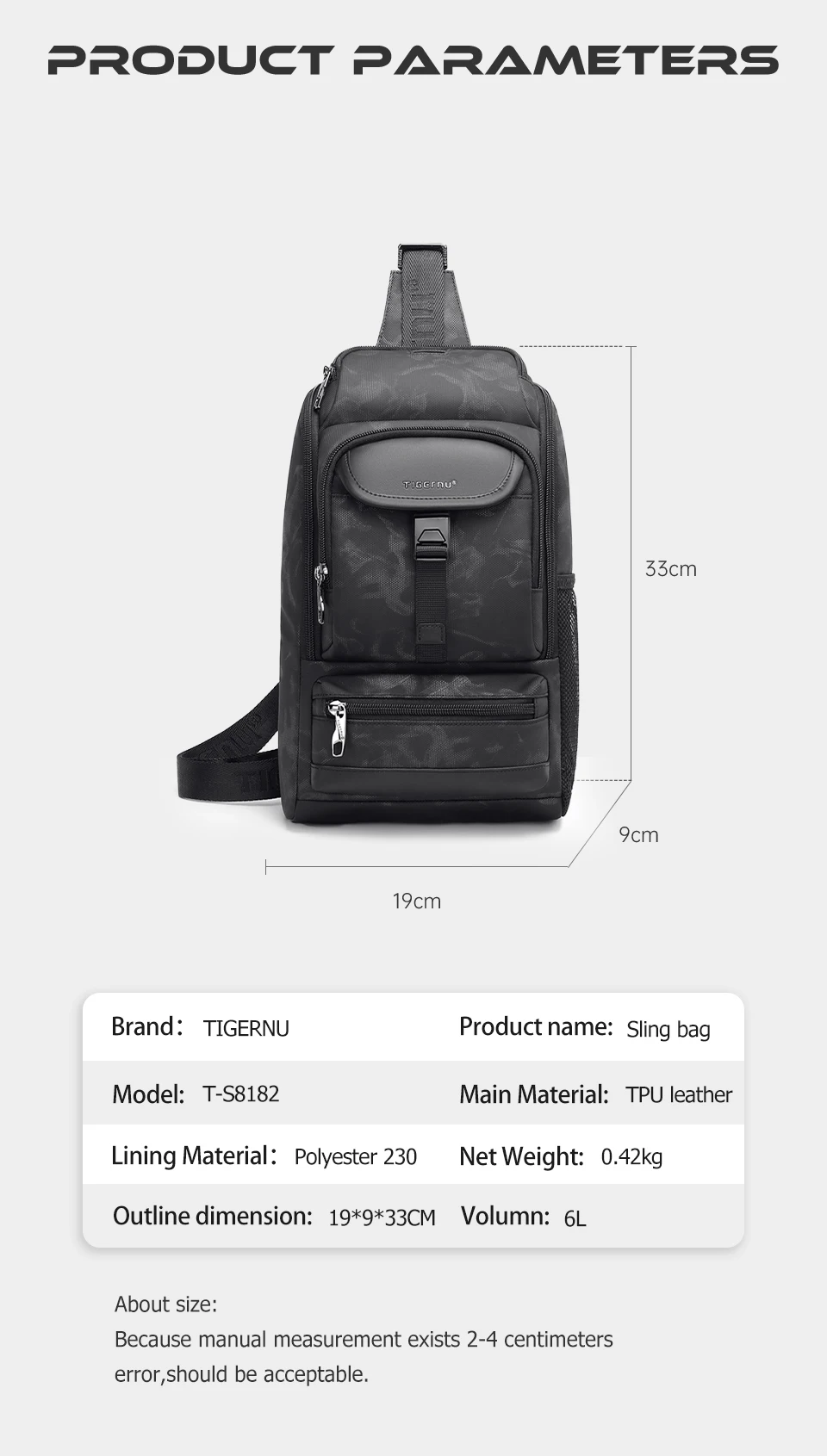 Tigernu Männer Mode Schulter Taschen Für Männer 9,7 11 zoll Ipad Tasche Brust Pack Männer Wasserdichte Große Kapazität Umhängetaschen mini Taschen – Detail 8