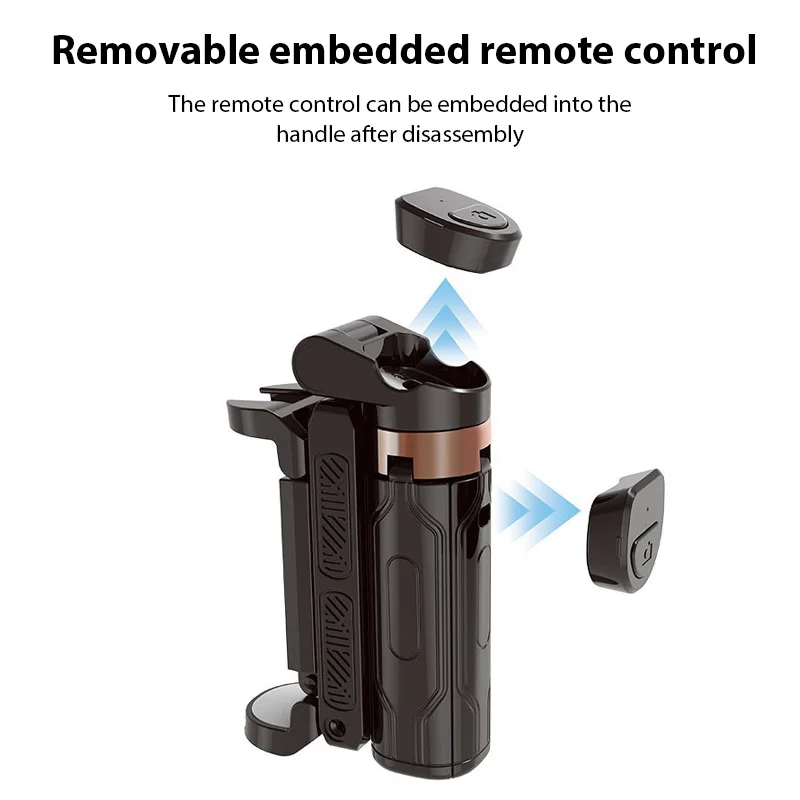 Universal Mini Selfie Stick Portable Phone Holder Shooting Aid Versatile Integrated Design Bluetooth Remote For Live Broadcas - view 2