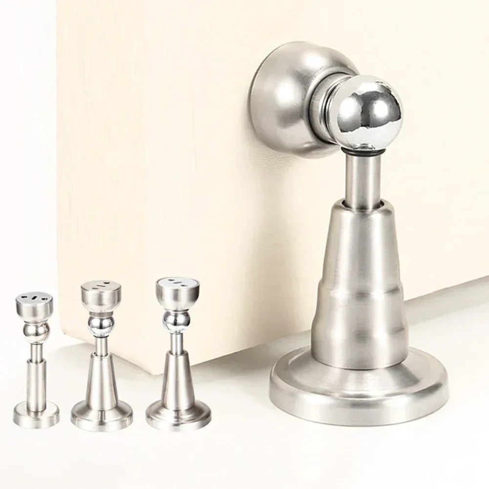 

1pc Magnetic Door Stop Stainless Steel Magnet Vertical Door Stopper Catch Holder Household Room Crashproof Door Stopper