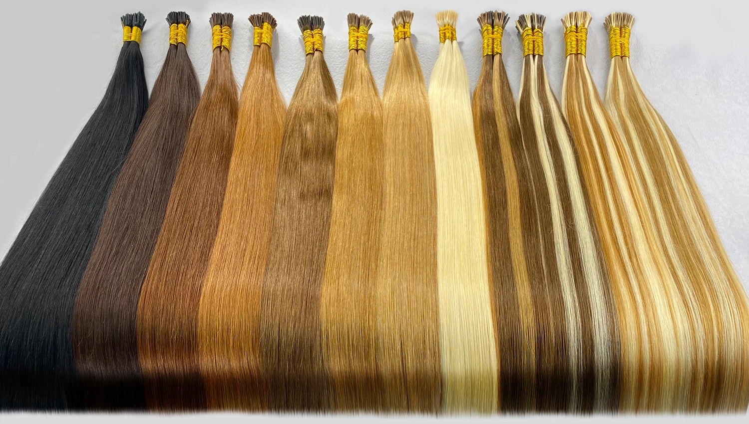 Iチップヘアエクステンション人毛様々な色本物の人毛22インチ本物のIチップエクステンションヘアナチュラルストレートヘア女性用