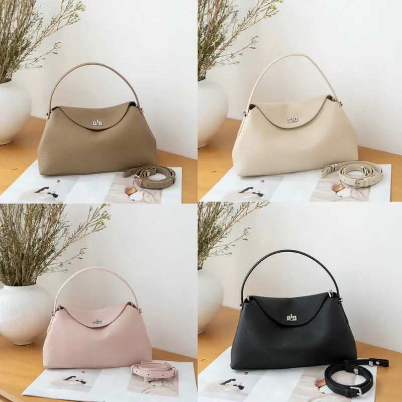 

2026 New Litchi Grain Shoulder Bag for Women, Elegant Top-handle Satchel with Twist-lock Closure, Casual Daily Crossbody Purse