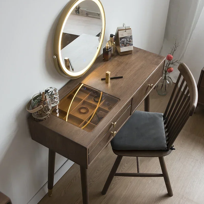 Womens Handles Mirror Dressers Bedroom Dressers Glass Storage Dressers Cosmetics Makeup Apartment Modern Coiffeuse Decoration