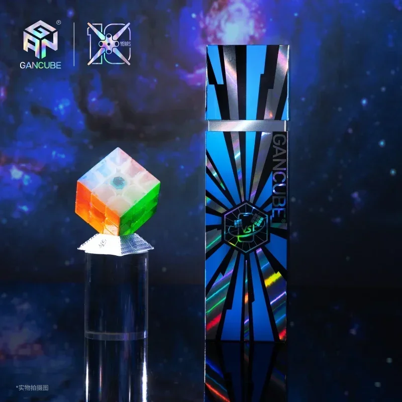 [ECube] مجموعة هدايا سلسلة إصدار الذكرى السنوية العاشرة GAN 15 251 330 مكعب سرعة مغناطيسي شفاف بدون ملصقات 3x3 احترافي
